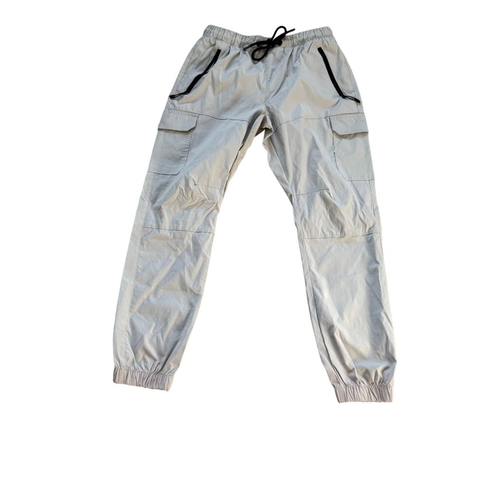 Benjamin Black Tapered Leg Jogger Cargo Pants Men's Size Small Gray Activewear